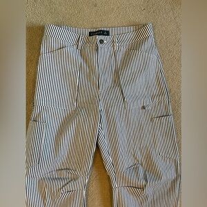 Lioness ‘Miami Vice Pants’ Navy blue striped white pants Size M